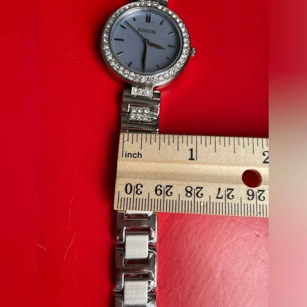 FOSSIL Watch,Fossil Silver Watch with Crystal Accents,Women’s Watch. - Picture 4 of 16